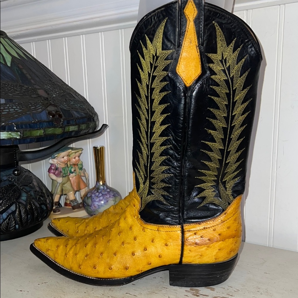 Yellow and Black Cowboy Boots